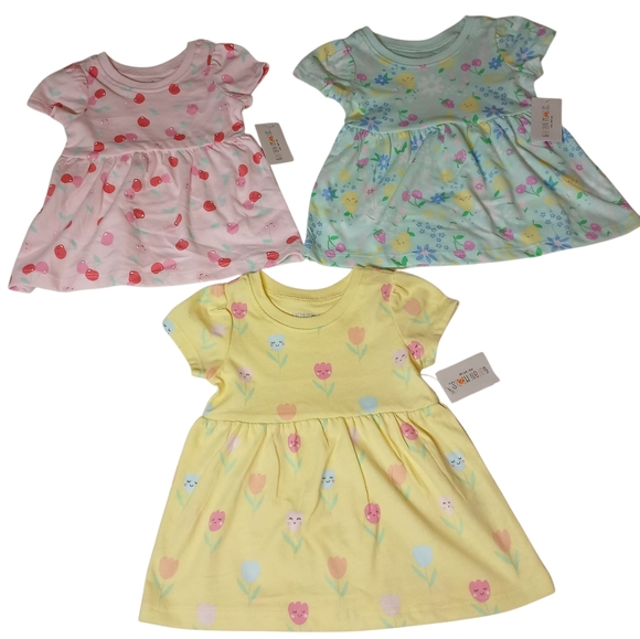 Baby Girl Dresses (Set of 3) | 3-6 Months | Garanimals | NWT - Picture 1 of 9